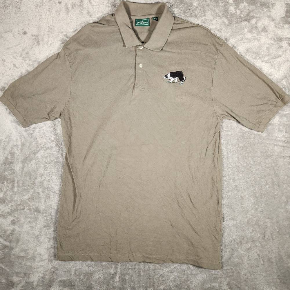 Outer Banks Polo Mens XL 2100 X16986 H7 Tan Border Collie Embroidery EUC